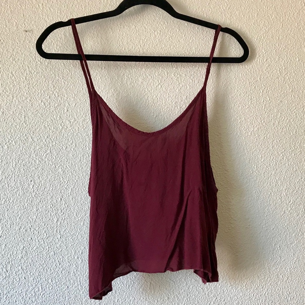 Maroon Crop Tank Top